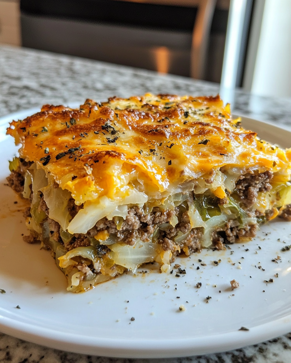 Ultimate Easy Crispy Cabbage Burger Bake Cheesy Comfort Magic